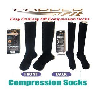 🛑COPPER FIT Unisex ➕🆒 COMPRESSION SOCKS Easy Off High Knee Energy 💸BUY NOW‼️